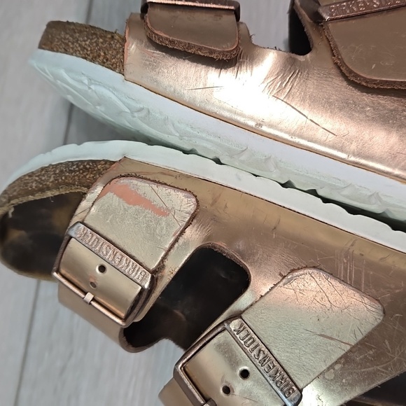 Birkenstock Women Arizona Rose Metallic Sandals Shoes Sz 37/6 Regular - Picture 13 of 14